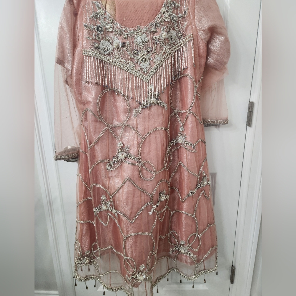 Elegant Pink Embellished Gown